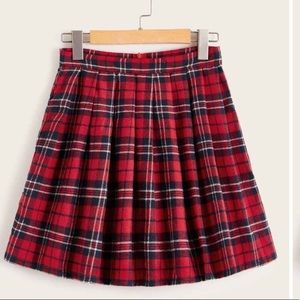 High Waisted Plaid Skirt